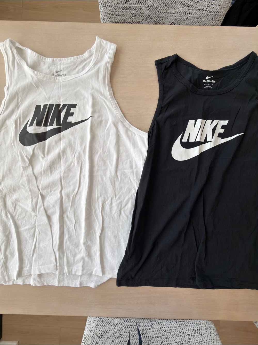 Nike Men's Black and White Logo Tank Tops - Dual Pack - XL